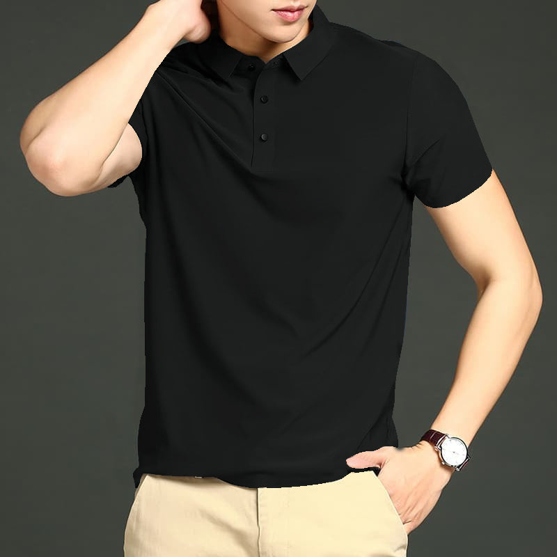 MEN'S  IMPORTED BLACK SEAMLESS 4 WAY LYCRA SHIRT
