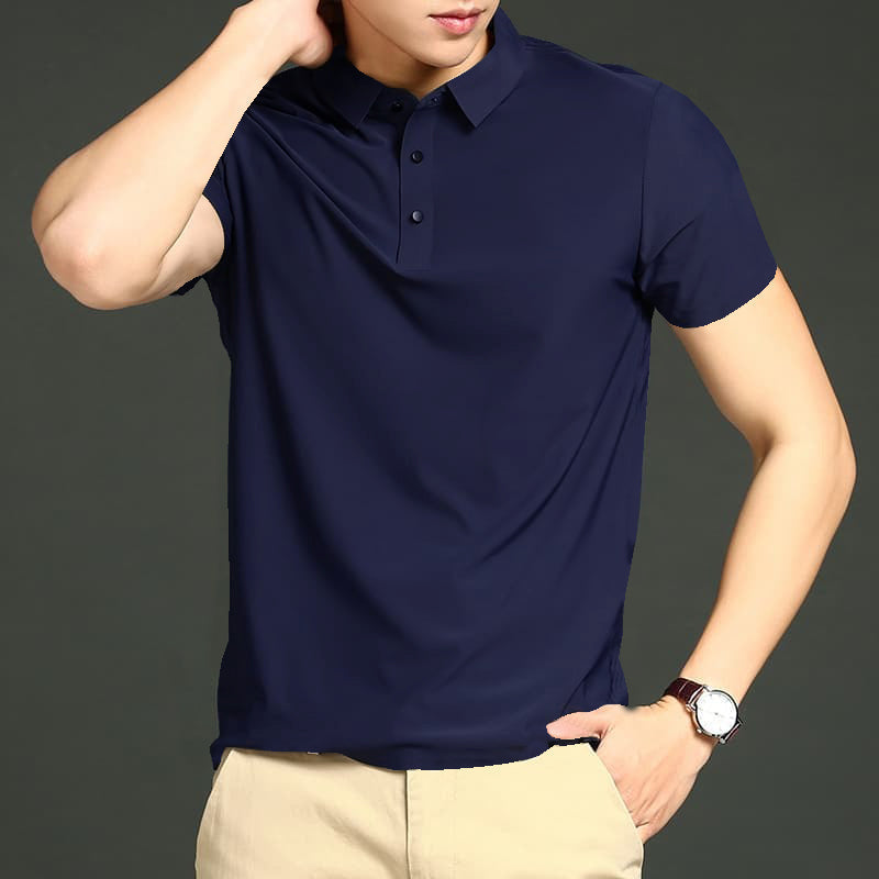 MEN'S LV  IMPORTED DARK NAVY SEAMLESS 4 WAY LYCRA SHIRT-10